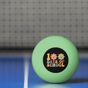 Balle De Ping Pong Enseignant Enfants Rétro Groovy 100 Jours D'école 