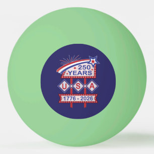 Balle De Ping Pong Enseigne de marquise rétro USA 250e anniversaire 1
