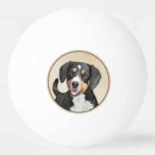 Balle De Ping Pong Entlebucher Mountain Dog Peinture - Art original