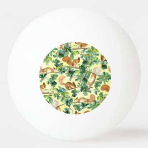 Balle De Ping Pong Equipe aquarelle, chêne motif sans soudure.