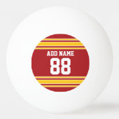 Balle De Ping Pong Équipe Jersey avec nom et numéro (Dos)