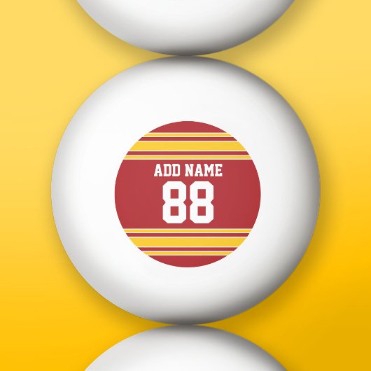 Balle De Ping Pong Équipe Jersey avec nom et numéro