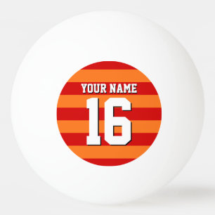 Balle De Ping Pong Équipe rouge citrouille Orange Jersey Preppy Strip