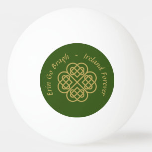 Balle De Ping Pong Erin Go Bragh Gold Celtic Shamrock