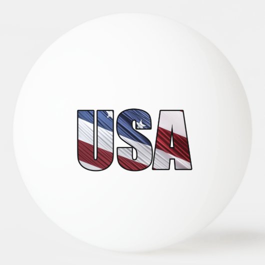 Balle De Ping Pong États-Unis en rouge blanc et bleu drapeau patrioti (Devant)