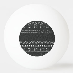 Balle De Ping Pong Ethnie tribale : motif noir blanc.