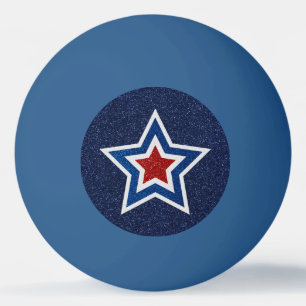 Balle De Ping Pong Étoile rouge, blanche et bleue scintillante du 4 j