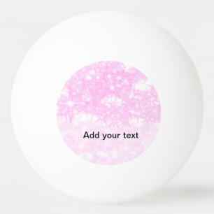 Balle De Ping Pong Étoiles scintillantes de paillettes roses simples