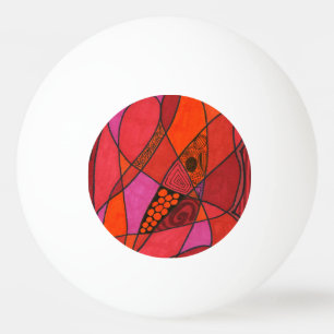 Balle De Ping Pong "Étude en rouge" Ping Pong Ball Abstrait