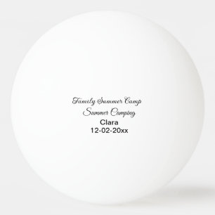 Balle De Ping Pong Famille camping vacances personnalisée ajouter nom