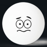 Balle De Ping Pong Fantaisie de la nouveauté Inquiète face Emoji<br><div class="desc">Amusant ballon de ping-pong en face.</div>