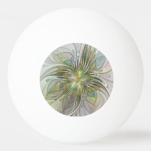 Balle De Ping Pong Fantaisie florale Art fractal moderne Fleur avec o
