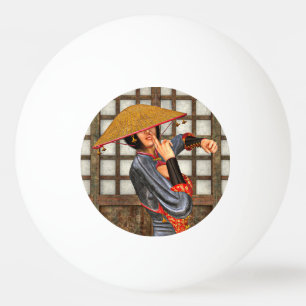 Balle De Ping Pong Femme de combat asiatique