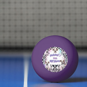 Balle De Ping Pong Fête d'anniversaire en aquarelle violette pour chi