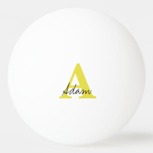 Balle De Ping Pong Fête des pères 2024 Gold Monograms Nom personnalis