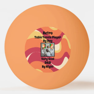 Balle De Ping Pong Fête des pères rétro "Papa Cool" Texte de la photo