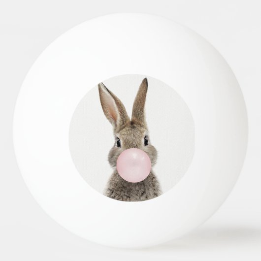 Balle De Ping Pong Feu de lapin rose bulle gomme (Devant)
