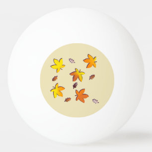 Balle De Ping Pong Feuille d'automne en baisse d'or lumineux