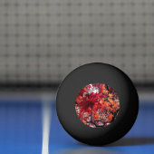 Balle De Ping Pong Feuille rouge et orange (Filet)