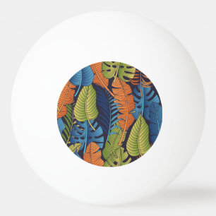 Balle De Ping Pong Feuilles tropicaux, motif sans couture fleurie.