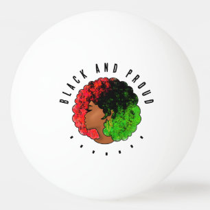 Balle De Ping Pong Fille noire panafricaine femme rouge vert fierté a