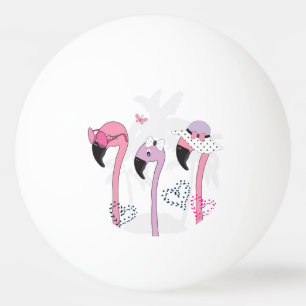 Balle De Ping Pong Flamant rose d'été : Illustration Vintage de plage