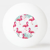 Balle De Ping Pong Flamingo tropical et feuille, motif d'été. (Dos)