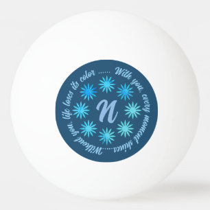 BALLE DE PING PONG FLEUR CADEAU MODERNE DE MAMAN PAPA SOEUR FILS PATR