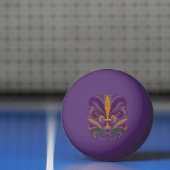 Balle De Ping Pong Fleur de lis jaune et vert violet (Filet)