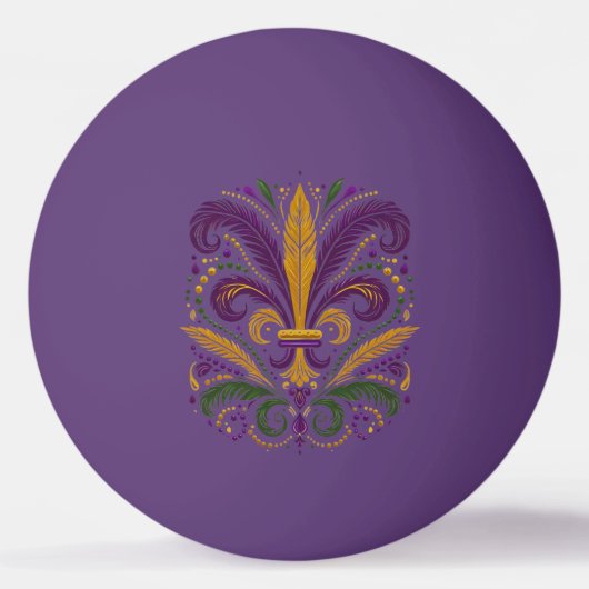 Balle De Ping Pong Fleur de lis jaune et vert violet (Devant)