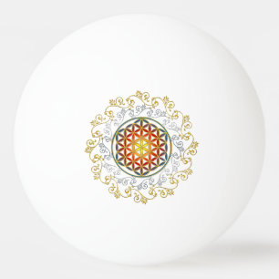 Balle De Ping Pong Fleur De Vie - Ornements Vintages Mandala 1