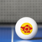 Balle De Ping Pong Fleur rouge et jaune (Filet)