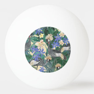 Balle De Ping Pong Fleurs Bleues Plumeria, Aquarelle Sans Couleur.