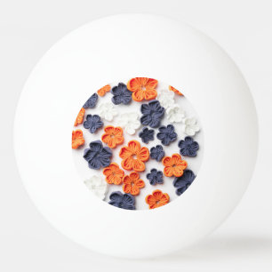 Balle De Ping Pong Fleurs en tissu cousu à la main printemps orange b