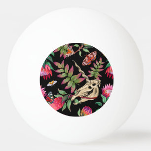 Balle De Ping Pong Forêt magique Unicorn Motif foncé.