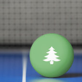 Balle De Ping Pong Forme de pin blanc sur vert (Filet)