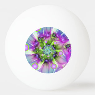 Balle De Ping Pong Formes rondes spirales colorées Art fractal abstra