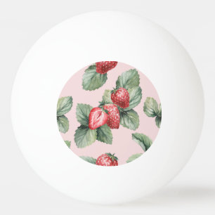 Balle De Ping Pong Fraises mûres d'été : Aquarelle rose