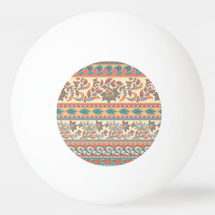 Balle De Ping Pong Frontières florales indiennes Motif sans joint