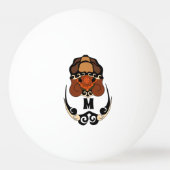 Balle De Ping Pong Funky Tortoise Chilling Monogramme (Devant)