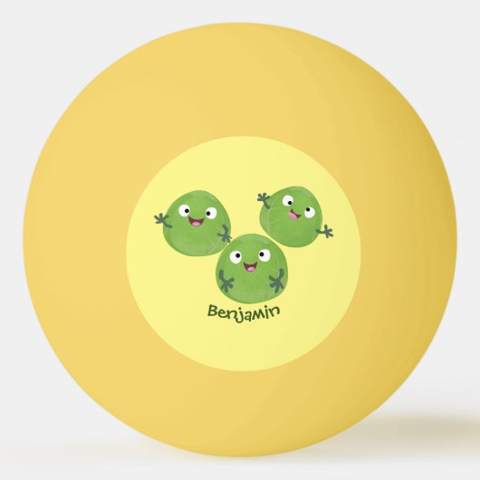 Balle De Ping Pong Funny Brussels sprouts légumes caricature (Devant)