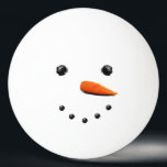 Balle De Ping Pong Funny Christmas Snowman<br><div class="desc">Un joli visage de bonhomme de neige pour vos tournois de ping-pong de vacances.</div>