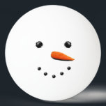 Balle De Ping Pong Funny Christmas Snowman<br><div class="desc">Joyeux snowman face de tennis de table design pour vos tournois de ping-pong de vacances.</div>