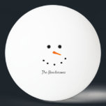 Balle De Ping Pong Funny Christmas Snowman Personnalisé<br><div class="desc">Montrez votre côté divertissant en jouant à votre jeu avec ce jeu Funny Christmas Snowman personnalisé Ping Pong Ball. Il s'agit d'un design minimal avec un joli visage et un nom de bonhomme de neige dans des lettres de script modernes. C'est une excellente idée cadeau pour ceux qui aiment jouer...</div>