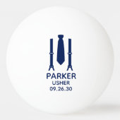 Balle De Ping Pong Garçon d'honneur cravate bleue (Devant)