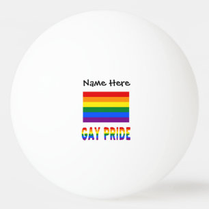Balle De Ping Pong Gay Pride and Rainbow Flag with Your Nom