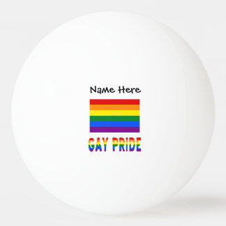 Balle De Ping Pong Gay Pride and Rainbow Flag with Your Nom