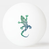 Balle De Ping Pong Gecko de tatouage tribal vert (Dos)