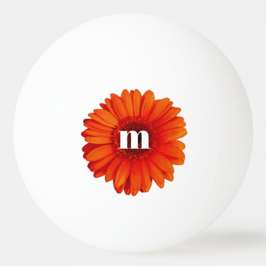 Balle De Ping Pong Gerbera Daisy Monogramme initial (Devant)