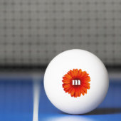Balle De Ping Pong Gerbera Daisy Monogramme initial (Filet)
